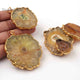 5 Pcs Yellow Agate Druzzy 24k Gold Plated Pendant- Electroplated Gold Druzy -67mmx53mm-33mmx27mm DRZ235 - Tucson Beads