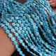 1  Long Strand Turquoise  Faceted Briolettes - Cushion Shape Briolettes  6mm-7mm -14 Inches BR02663 - Tucson Beads