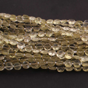 1  Long Strand  Lemon Quartz  Faceted Briolettes - Cushion Shape Briolettes  7mm -14 Inches BR02655 - Tucson Beads