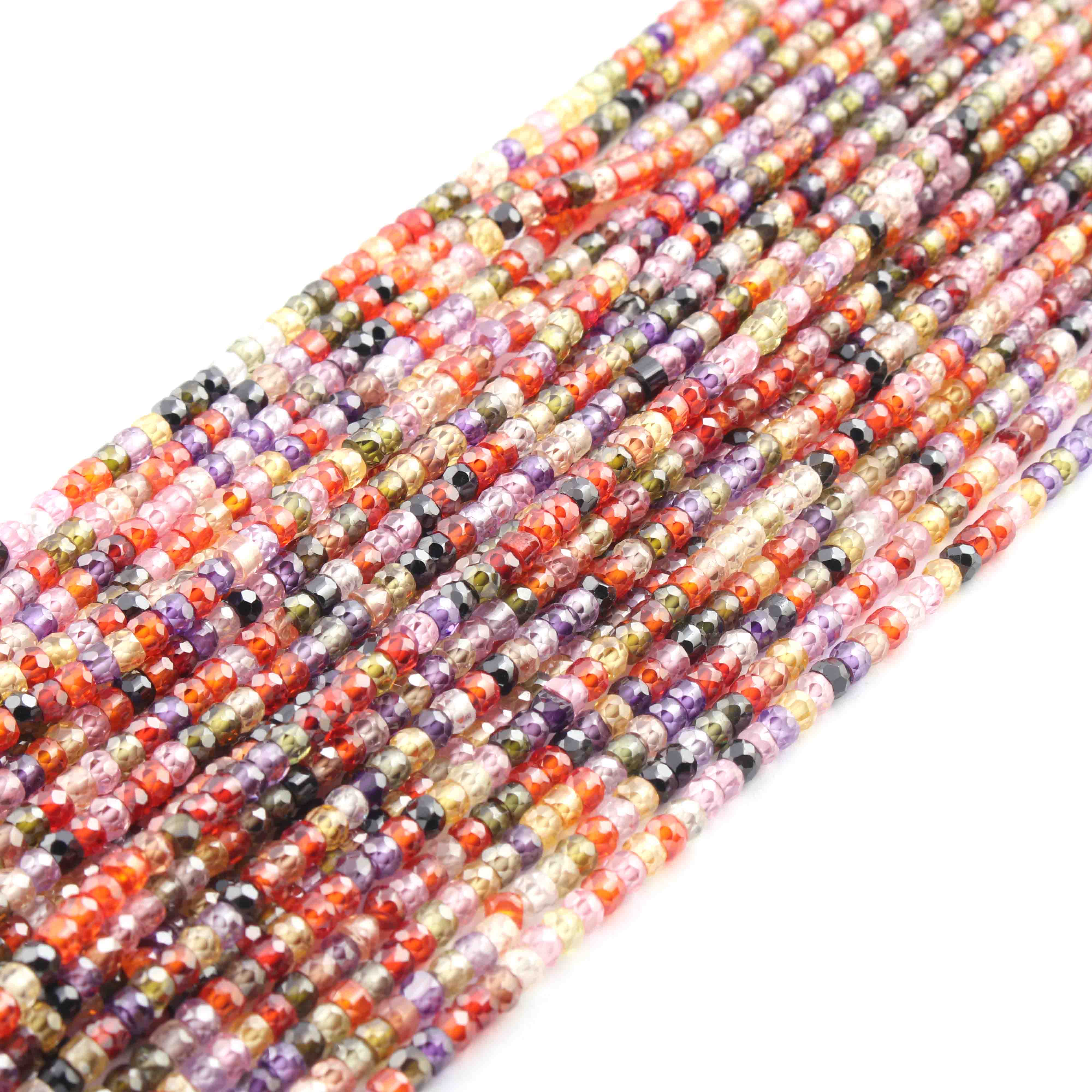 Multicolor Hematite Large Hole Beads, 14x6mm Faceted Rondelle, 5mm