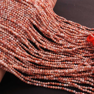 5 Strands Orange Jasper Gemstone Balls, Semiprecious beads  Faceted Gemstone Jewelry -3mm-13 Inches  RB0344 - Tucson Beads