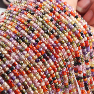 5 Strands Multi Zircon Faceted Rondelles - Mix Stone Rondelles - 3mm 19 Inch RB0167 - Tucson Beads