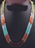 5 Strand AAA Quality Multi Colour Faceted Coin beads Ready To Wear Necklace - Coin Beads 4mm- 16 Inch BRU207
