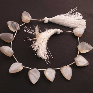 1 Strand Shaded Gray Chalcedony Faceted Arrow Shape Beads Briolettes - 15mmx11mm-22mmx15mm 8 Inches BR1740 - Tucson Beads