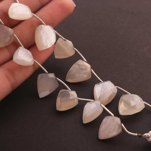 1 Strand Shaded Gray Chalcedony Faceted Arrow Shape Beads Briolettes - 15mmx11mm-22mmx15mm 8 Inches BR1740 - Tucson Beads