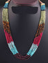 5 Strand AAA Quality Multi Colour Faceted Coin beads Ready To Wear Necklace - Coin Beads 4mm- 17 Inch BRU213