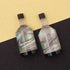Matched Pairs Natural Mother Of Pearl ,Black Onyx Joined Smooth Bottle Shape Loose Gemstone 30mmx13mm BG014