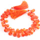 1 Strand Carnelian Faceted Briolettes  - Pear  Shape  Briolettes - 10mmx6mm-12mmx8mm 8 Inches BR02646 - Tucson Beads