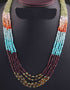 5 Strand AAA Quality Multi Colour Faceted Coin beads Ready To Wear Necklace - Coin Beads 4mm- 17 Inch BRU212