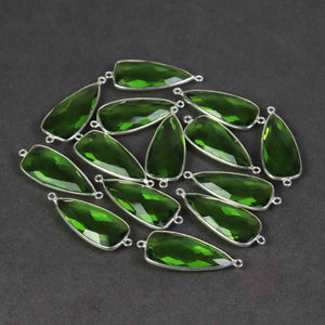 5 Pcs Peridot Faceted 925 Sterling Silver Dagger Shape Double Bail Connector 34mmx13mm- SS212 - Tucson Beads