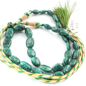 235 Carats 1 Strands Of Precious Genuine Natural  Emerald Necklace - Smooth oval  Beads - Rare & Natural Emerald Necklace - Stunning Elegant Necklace SPB0167 - Tucson Beads