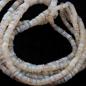 1 Full Strand Natural Ethiopian Welo Opal Smooth  Heishi wheel    Rondelles Beads -Opal Rondelle 3mm-9mm 16 Inch  BRU052 - Tucson Beads