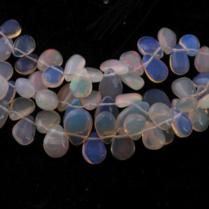 3 Strands Natural Ethiopian Opal Smooth Pear Briolettes - Welo Opal Pear Shape Beads 4mmx3mm-10mmx8mm 7.5 Inch BRU057 - Tucson Beads