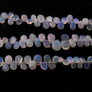 3 Strands Natural Ethiopian Opal Smooth Pear Briolettes - Welo Opal Pear Shape Beads 4mmx3mm-10mmx8mm 7.5 Inch BRU057 - Tucson Beads