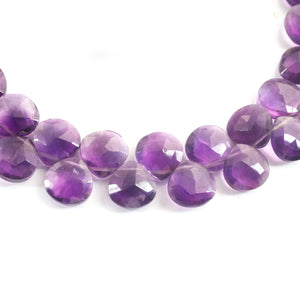 1  Strand Amethyst  Faceted Briolettes - Heart Shape Briolettes  - 9mm -9 Inches BR02645 - Tucson Beads