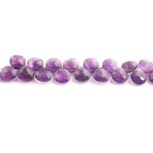 1  Strand Amethyst  Faceted Briolettes - Heart Shape Briolettes  - 9mm -9 Inches BR02645 - Tucson Beads