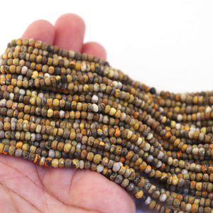 5 Strands Bumble Bee Jasper Faceted Rondelles - Round Beads 4mm 13.5 inches RB225 - Tucson Beads