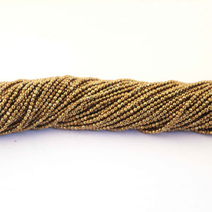 5 Strands Gold Pyrite Tiny Micro Faceted Beads, Small Beads, Small Gold Beads 2mm 13 Inches RB239 - Tucson Beads