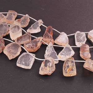 1 Strand Brown Rutile Faceted Briolettes -Assorted Shape Beads -19mmx11mm-25mmx16mm- 9 Inches BR01926 - Tucson Beads
