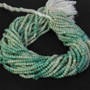 5 Strands Shaded Amazonite Faceted Rondelles - Gemstone Rondelles- Semi Precious Beads 4mm 13 Inches RB130 - Tucson Beads
