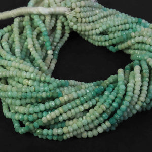 5 Strands Shaded Amazonite Faceted Rondelles - Gemstone Rondelles- Semi Precious Beads 4mm 13 Inches RB130 - Tucson Beads