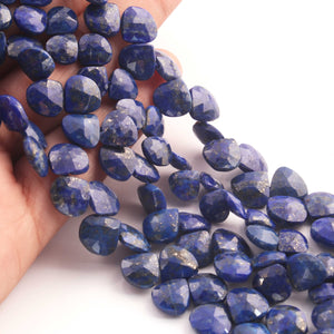 1  Strand Lapis Lazuli Faceted Briolettes - Heart Shape Briolettes - 9mm - 8 Inches BR02651 - Tucson Beads