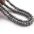 1 Long Strand Grey Moonstone Silver Coated Faceted Rondelles -  5mm-6mm 15 Inches BR1985