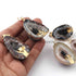 5  Pcs Natural Gray Geode Druzzy 24k Gold Plated Pendant - Electroplated Gold Druzy -49mmx23mm-41mmx27mm DRZ264
