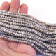 5 Strands Gray Moonstone Silver Coated Faceted Rondelle Beads, Round Beads 4mm-5mm 13 Inches RB415 - Tucson Beads