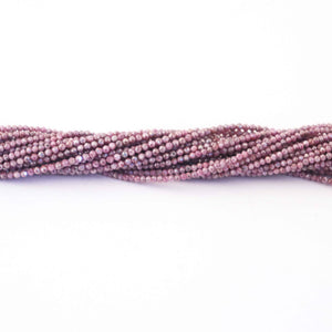 1 Strand Gorgeous Genuine Natural Rare Dark Pink Silverite Micro Faceted Tiny Rondelles - 2mm 13 Inches Long RB269 - Tucson Beads