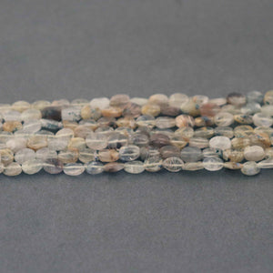 2 Strands Golden Rutile Faceted Oval Briolettes - Ovel Beads 6mmx7mm-7mmx8mm 13 Inches RB039 - Tucson Beads