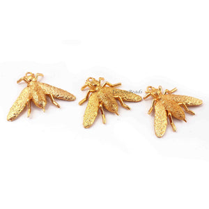 5 Pcs Beautiful Canadian Bee Pendant Bead 24K Gold Plated on Copper - Bee Pendant 39mmx42mm  GPC0019 - Tucson Beads