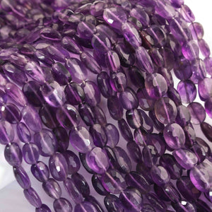 1 Long Strand Amethyst Smooth Briolettes - Oval Shape Briolettes - 7mmx6mm-10mmx8mm - 12.5 Inches BR01923 - Tucson Beads