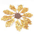 5 Pcs Beautiful Canadian Leaf Bead 24K Gold Plated on Copper - Leaf Pendant 24mmx55mm  GPC0018
