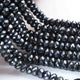 1 Strand Black Spinel Silver Coated Faceted Rondelles -Gemstone  Rondelles Beads -8mm-8 Inches BR01912 - Tucson Beads