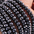1 Strand Black Spinel Silver Coated Faceted Rondelles -Gemstone  Rondelles Beads -8mm-8 Inches BR01912