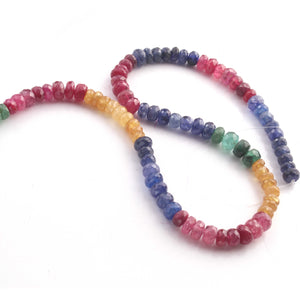 1 Strand Multi Sapphire Rondelles -  Round Gemstone Beads - Faceted Beads - 6mm-7mm -13 Inch  BR01061 - Tucson Beads