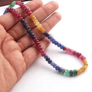 1 Strand Multi Sapphire Rondelles -  Round Gemstone Beads - Faceted Beads - 6mm-7mm -13 Inch  BR01061 - Tucson Beads