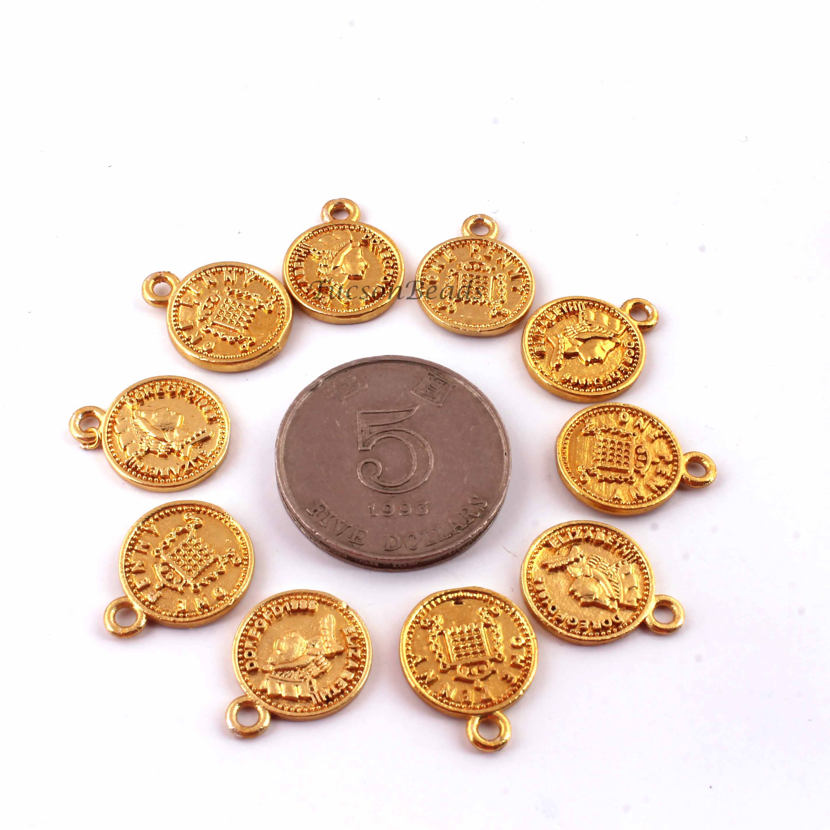 Gold Plated Designer Flower Charms Pendant , Beautiful Gold Flower Charm Pendant, Jewelry Making Supplies