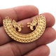 5 Pcs Designer 24k Gold Plated Semi Circle Charm ,Copper Design Half Moon Charm , Jewelry Making 40mmx26mm GPC993 - Tucson Beads