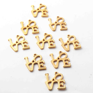 20 Pcs Gold Plated Designer Love Charms, Beautiful Gold Love Charm Pendant, Jewelry Making Supplies 19mmx17mm Bulk Lot GPC1017 - Tucson Beads