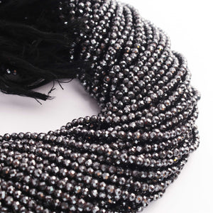 5 Strands Hematite Gemstone Balls, Semiprecious beads  Faceted Gemstone Jewelry -3mm-13 Inches  RB0343 - Tucson Beads