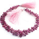 1  Long Strand Natural Star Ruby Faceted Briolettes  -Tear Drop Briolettes  - 9mmx5mm-12mmx7mm - 9.5 Inches BR02633 - Tucson Beads