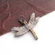 1 PC Pave Diamond Dragon Fly  Charm 925 Sterling Silver Pendant, 23mmx32mm SJPDC075 - Tucson Beads