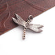 1 PC Pave Diamond Dragon Fly  Charm 925 Sterling Silver Pendant, 23mmx32mm SJPDC075 - Tucson Beads