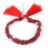 1 Strand 65ct Natural Thai Ruby Faceted Tiny Tear Drop Briolettes -  Side Drill Beads 4mmx3mm-6mmx4mm 8Inches  BR3895