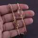 1 Feet Red Rutile Assorted Shape  24k Gold plated Bezel Continuous Connector Beaded Chain 23mmx12mm SC236 - Tucson Beads