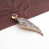 1 Pc Natural Pave Diamond Wings Charm Pendant  925 Sterling Silver / Vermeil 35mmx12m PDC109