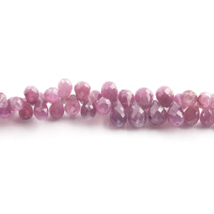 1  Long Strand Natural Star Ruby Faceted Briolettes  -Tear Drop Briolettes  - 8mmx5mm-11mmx8mm - 8 Inches BR02640 - Tucson Beads