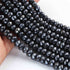 1 Strand Black Spinel Silver Coated Faceted Rondelles  - Gemstone  Rondelles Beads - 8mm - 8 Inches BR01911